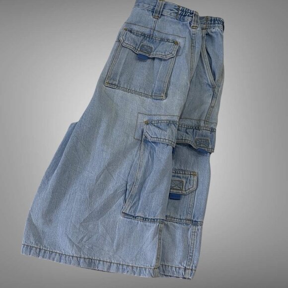 Vintage Unisex Denim Cargo Shorts - Picture 2 of 5